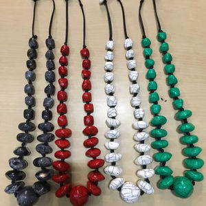 Collar de Cuentas Coloridas para Mujer, Joyería India de Resina Multicolor, Perlas, Pieza Destacada, Estilo Bohemio, para Aniversario, Fiesta, Emociones - Product Image 1