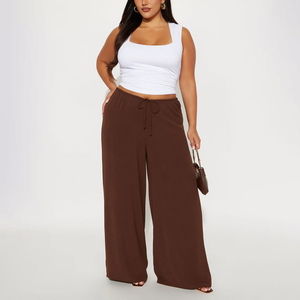Cotton Linen Women Long Pants High Waist Pocketed Loose Trousers Spring Summer Lady Wide Leg Casual Pants - Product Image 1