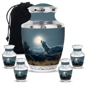 Urnas Conmemorativas Night Wolf para Cenizas Humanas, Urna Decorativa para Cenizas, Urna Funeraria para Adultos, Urna Conmemorativa Personalizada - Product Image 2