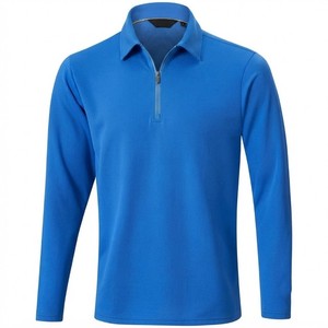 Polo de Punto de Manga Larga para Hombre, Color Sólido, Cierre de Cremallera de un Cuarto, Estilo Casual, Corte Regular, Transpirable, Personalizable - Product Image 4