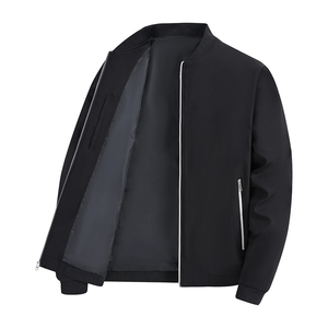 Chaqueta satinada de gran venta, ligera, cómoda, de color negro, de secado rápido, con cremallera, estilo universitario, con diseño y talla personalizados. - Product Image 2