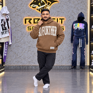 Sweat-shirt unisexe personnalisé à fermeture éclair, en molleton épais, style streetwear, coupe oversize, avec appliqué, manches ornées de strass et poche kangourou - Product Image 2