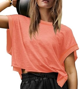 <b>Plain</b> Dyed Wholesale OEM Service Oversized Loose Backless Shirts Sexy Partywear Womens Clothing Tees Hollow Out Shirt Breathable - Product Image 6