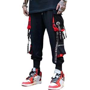 Pantalon cargo techwear streetwear pour homme, joggers Harajuku, pantalon tactique multi-poches, pantalon harem urbain avec sangles à rubans Hip Hop - Product Image 1