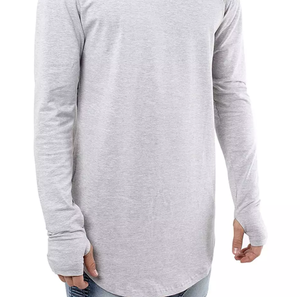 Camiseta de Manga Larga para Hombre, Corte Holgado, 100% Algodón, Colores Personalizados, Sólida, Transpirable, Ecológica, de Secado Rápido y Alta Calidad - Product Image 5
