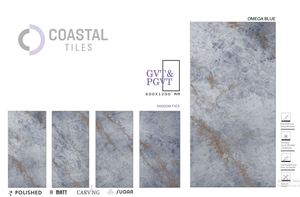 กระเบื้องปูพื้นแบบด้าน 9 มม. กระเบื้องพอร์ซเลนขัดเงา 600x1200 มม. / 24x48 ดีไซน์คลาสสิกทันสมัย เกรด A กระเบื้องทนไฟคุณภาพพรีเมียม - Product Image 3