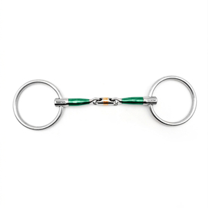 Novedad: Bocado de hierro dulce doblemente articulado, duradero y de ajuste suelto para equitación y entrenamiento de caballos. - Product Image 1