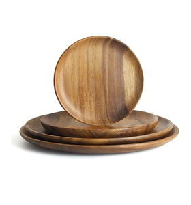 Assiette en bois, meilleur prix, artisanat de haute qualité, assiette à dîner en bois, artisanat, logo personnalisé accepté, assiette en bois - Product Image 3