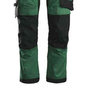 Pantalon de travail vert personnalisé pour homme, certifié CE, résistant à l'abrasion, respirant, en polyester, avec poches holster, modèle détecteur d'aiguilles - Product Image 3