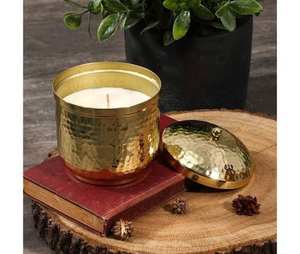 Portavelas de metal chapado en oro con tapa para mesa, decoración navideña para el hogar, personalizable. - Product Image 4