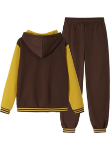 Hooded Cotton Two-Piece Vintage Style Fleece Unisex Tracksuit Stylish Comfortable Sweatshirt Hoodie Sweatpants Set Custom Logo - Product Image 2