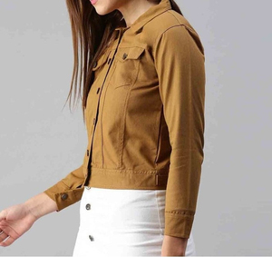 Chaqueta Corta de Mezclilla para Mujer, Estilo Moderno, Chaqueta de Mezclilla de Algodón para Mujer, Chaqueta Corta de Mezclilla Lisa para Invierno - Product Image 4