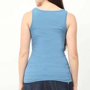 Women Solid Color Knitted Tank <b>Top</b> Scoop Neck Casual Style 100% Cotton Regular Length - Product Image 2