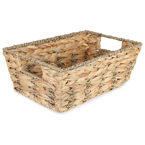 Natural Handwoven Water Hyacinth Storage Basket, Decorative Eco-Friendly Woven Basket for Living Room Decor From Vietnam - Product Image 1