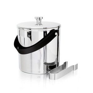 Seau à glace en acier inoxydable à double paroi avec poignées, seau à champagne et refroidisseur à vin à nervures ondulées pour hôtels, bars et événements - Product Image 4