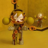 Коллекционные фигурки POPMART MEGA SKULLPANDA 400% «Подсолнухи» от музея Ван Гога, сюрприз-боксы для декора дома