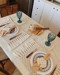 Knitted Handmade Eco-Friendly Customizable Cotton Table Runner for Weddings Parties Home Hotel Use - Product Image 4