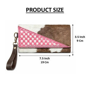 Bolsos de Noche de Piel Genuina de Vacuno a Cuadros con Cierre de Broche para Mujer, de Alta Calidad, con Múltiples Ranuras para Tarjetas y Dinero, Colección Expo de Marzo - Product Image 2