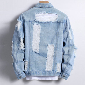 Veste en jean vintage pour homme, 100 % coton, avec logo personnalisé sur le devant, respirante, pour usage extérieur, vente en ligne en gros - Product Image 2