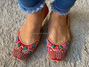 Jutti-Sandalias de cuero para mujer, calzado de fiesta, Punjabi, Jutti - Product Image 2