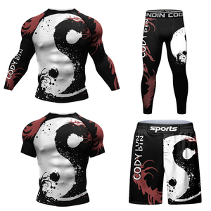 Custom Logo Unisex UV Protection Rash Guard Set Long Sleeve <b>Shirt</b> Trousers UPF50+ Quick Dry <b>Compression</b> Sports Swimwear - Product Image 1
