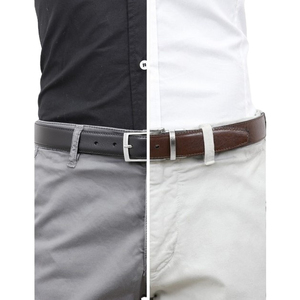 Cinturón de Cuero Encerado Resistente al Agua para Hombre, Diseño Clásico Liso, Correa de Cintura Resistente y Duradera, Accesorio - Product Image 6