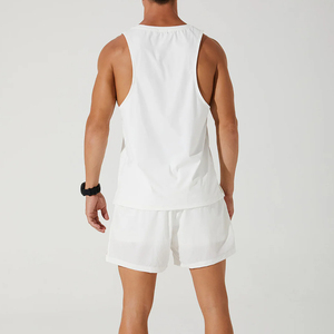 <b>Men's</b> Blue Sleeveless Tank Top O-Neck Solid Color Quick Dry Sporty Knitted <b>Vest</b> - Product Image 5