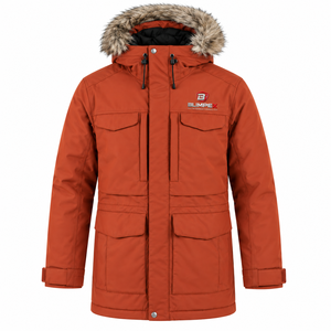 OEM Custom <b>Mens</b> Insulated Parka Jacket Faux <b>Fur</b> <b>Hood</b> Waterproof Four Pocket Winter <b>Coat</b> Private Label - Product Image 1