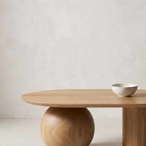 Mesa de Centro Moderna de Madera Sólida, Ovalada, Color Personalizado, Muebles para Sala de Estar, Apartamento u Hotel - Product Image 2