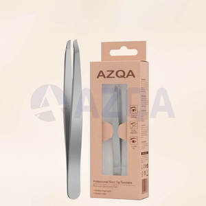 Pinzas de acero inoxidable al por mayor con punta inclinada para cejas, herramienta de precisión para depilación y modelado de cejas - Product Image 2