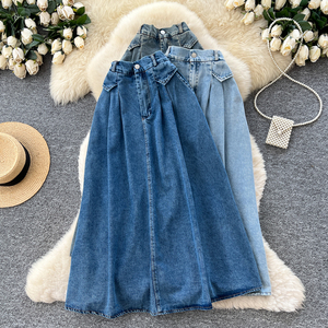 Falda Recta de Mezclilla con Parches para Mujer, Faldas Casuales de Mezclilla para Chicas, Ropa Casual al por Mayor para Mujer - Product Image 5