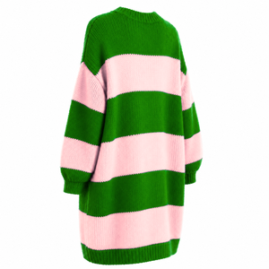 Cardigan long respirant personnalisé Alpha Kapa Alpha Sorority avec logo brodé sur le devant, vert rose, décontracté, manches longues pour femme - Product Image 3
