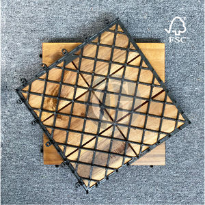 Baldosas de Madera de Acacia Sólida Entrelazadas para Jardín, Balcón y Patio - Product Image 4