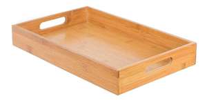 Bandeja de Servir Minimalista de Bambú Ecológica, Bandeja de Madera Natural para Desayuno y Cena, para Servir Comida en la Cocina y Decoración del Hogar - Product Image 5