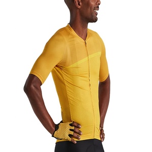 Maillot de ciclismo rojo para hombre, manga corta, diseño de malla transpirable, cremallera frontal completa, ropa deportiva, logotipo personalizado, maillots de ciclismo para hombre - Product Image 5