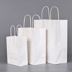 Custom Printed Logo White Kraft <b>Paper</b> <b>Packaging</b> Bag for Jewelry Cosmetics Shoes Clothing with Gift Shopping Handle - Product Image 5