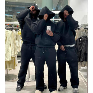 Ensemble survêtement personnalisé en coton pour hommes : sweat à capuche et pantalon de jogging - Product Image 5
