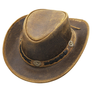 Chapeau de cowboy en cuir unisexe, couleur unie, réglable, chapeau décontracté d'extérieur pour adultes, printemps automne 56-58CM - Product Image 5