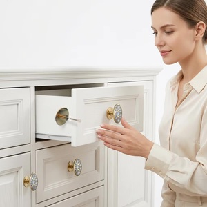 Oval Brass Cabinet <b>Knob</b> Mother Pearl Inlay Modern Design Eco-Friendly Adjustable Easy Installation Home Office Furniture Handles - Product Image 4