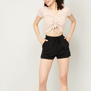 Breathable Running & Street Fashion Wear Lightweight <b>Shorts</b> / Simple Design <b>Women</b> Elastic Waist <b>Shorts</b> For <b>Women</b> - Product Image 4