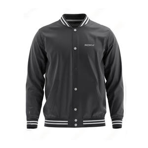 Chaqueta universitaria de alta calidad de fabricante OEM para hombre, chaqueta universitaria de béisbol personalizada con mangas de cuero de chenilla bordadas - Product Image 1