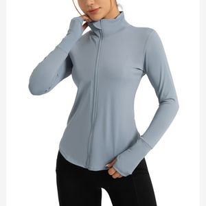<b>Yoga</b> <b>Jacket</b> Women's Custom Logo Gym & Sport Use Top Breathable Slim Full Zip <b>Jacket</b> With Stand Collar Casual Look <b>Yoga</b> <b>Jacket</b> - Product Image 1