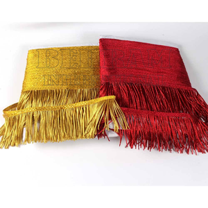 Suministro Directo de Fábrica 2026: Hilo Metálico Dorado Rojo, Adornos de Flecos de Tamaño Personalizado para Prendas, Cortinas y Bordes Decorativos - Product Image 1