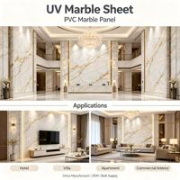 Fabricant de feuilles de marbre UV, fournisseur OEM de panneaux de marbre PVC imperméables en Chine pour les projets de revêtement mural intérieur d'hôtels et de villas