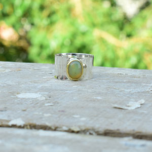 Natural Ethiopian <b>Opal</b> <b>Ring</b> 925 Sterling Silver Handmade <b>Ring</b> For Her/ Him - Product Image 1