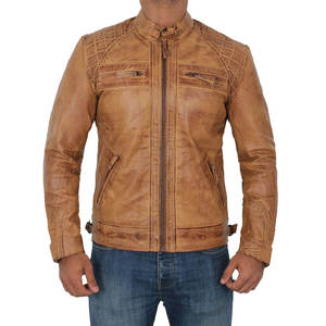 OEM Services Men's Fashionable Genuine <b>Leather</b> <b>Jacket</b> Unique Style <b>Winter</b> Wear Stand Custom Made Size Front Logo Position Custom - Product Image 1