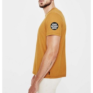 T-shirt à poche poitrine coupe classique, impression sérigraphique personnalisée, 100% coton, vente en gros - Product Image 4