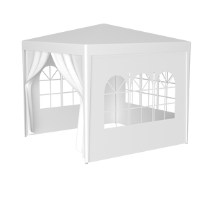 Pergola a Spirale in Tessuto PE Bianco 3x3m con 4 Lati Rimovibili, Tenda per Feste all'Aperto (Due Porte) per Matrimoni ed Eventi - Product Image 5