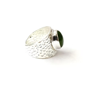 Handcrafted Green Onyx Gemstone <b>Adjustable</b> Statement <b>Ring</b> 925 <b>Sterling</b> <b>Silver</b> Oval Shape Stone Jewelry - Product Image 4