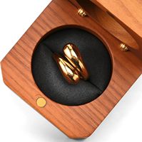 Boîte à bague de fiançailles en bois massif, forme octogonale, design et logo personnalisables pour mariage